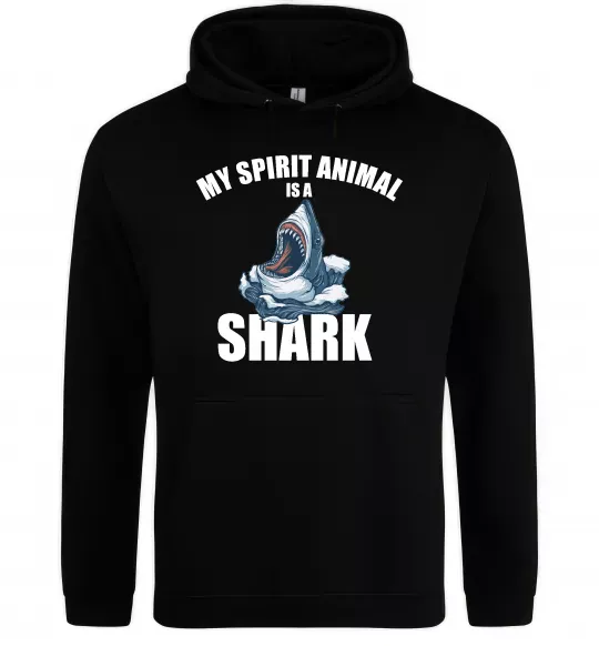 Жіноча толстовка (худі) Shark is my spirit animal Чорний фото
