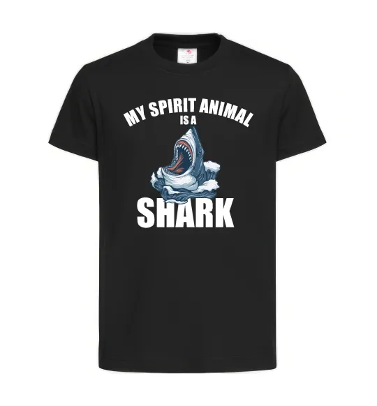 Детская футболка Shark is my spirit animal Черный фото