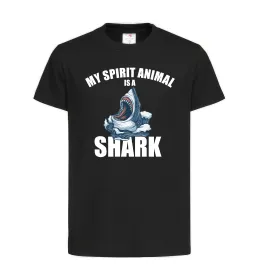 Детская футболка Shark is my spirit animal Черный фото