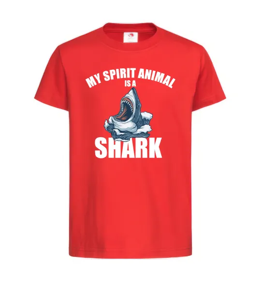 Детская футболка Shark is my spirit animal Красный фото