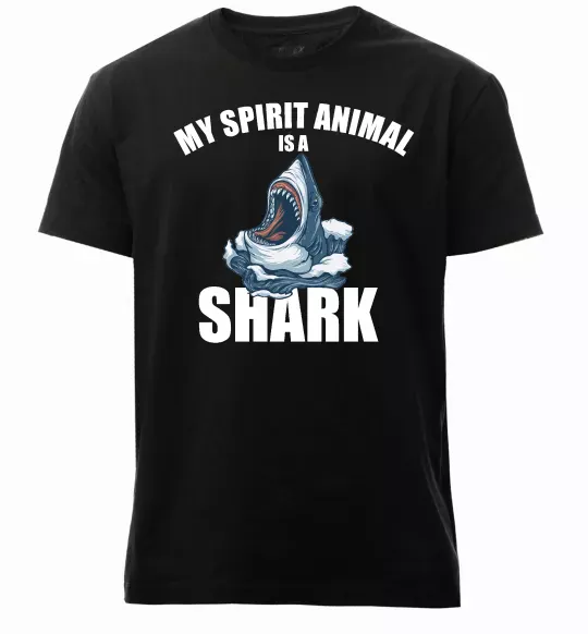 Чоловіча преміум футболка Shark is my spirit animal Чорний фото