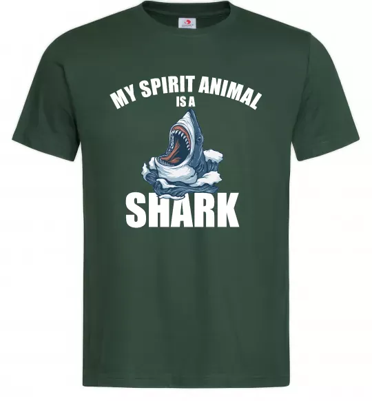 Чоловіча футболка Shark is my spirit animal Темно-зелений фото