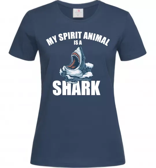 Жіноча футболка Shark is my spirit animal Темно-синій фото