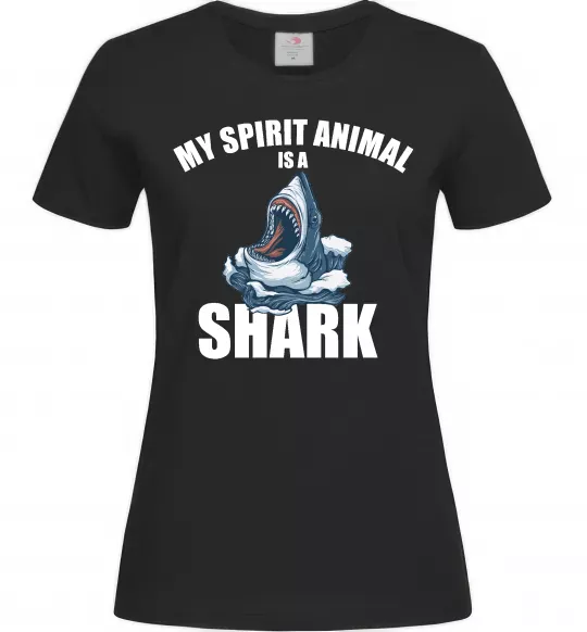 Жіноча футболка Shark is my spirit animal Чорний фото
