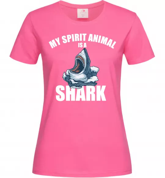 Жіноча футболка Shark is my spirit animal Яскраво-рожевий фото
