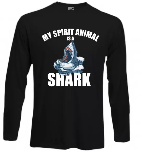 Лонгслів Shark is my spirit animal Чорний фото