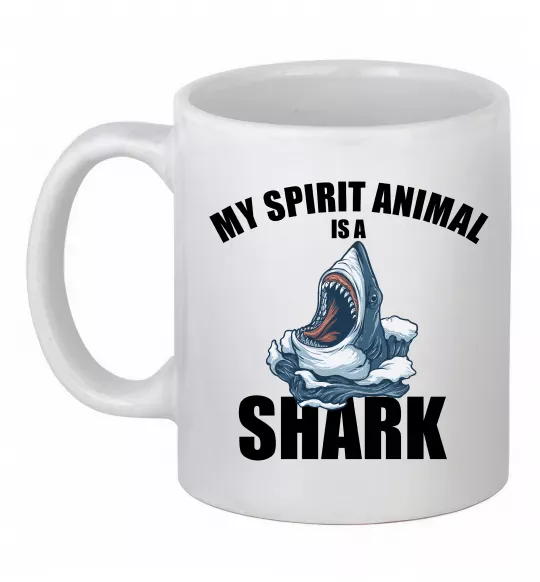 Чашка керамическая Shark is my spirit animal Белый фото