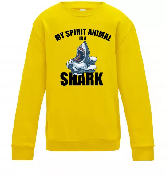 Дитячий світшот Shark is my spirit animal Сонячно жовтий фото