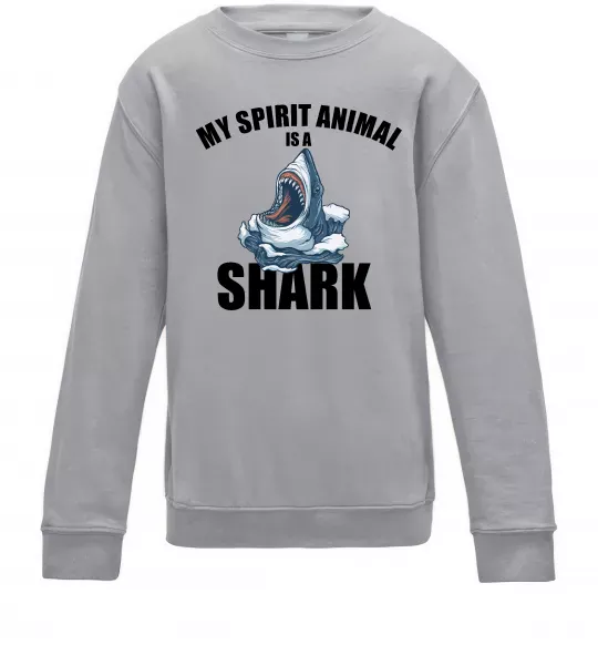 Дитячий світшот Shark is my spirit animal Сірий меланж фото