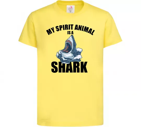 Дитяча футболка Shark is my spirit animal Лимонний фото