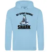 Мужская толстовка (худи) Shark is my spirit animal Голубой фото