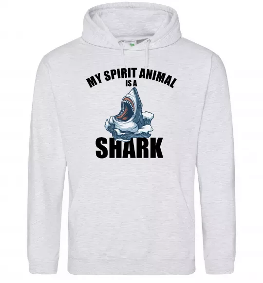 Жіноча толстовка (худі) Shark is my spirit animal Сірий меланж фото