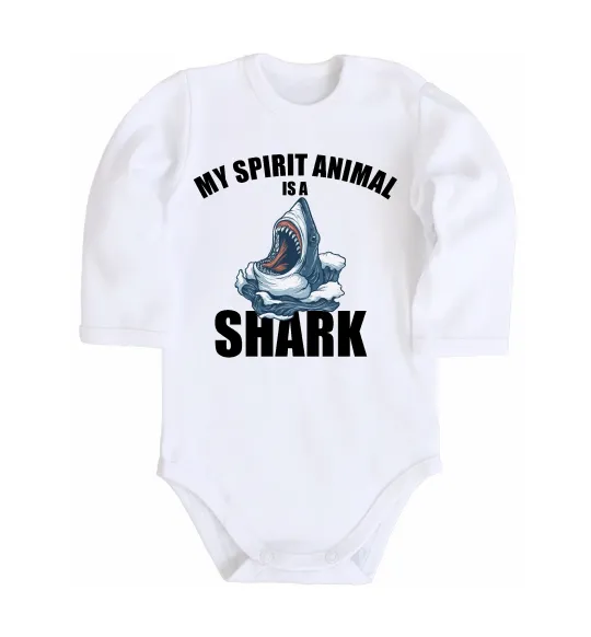 Дитячий бодік Shark is my spirit animal Білий фото