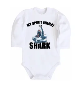 Дитячий бодік Shark is my spirit animal Білий фото