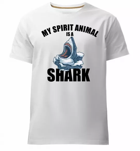 Чоловіча преміум футболка Shark is my spirit animal Білий фото