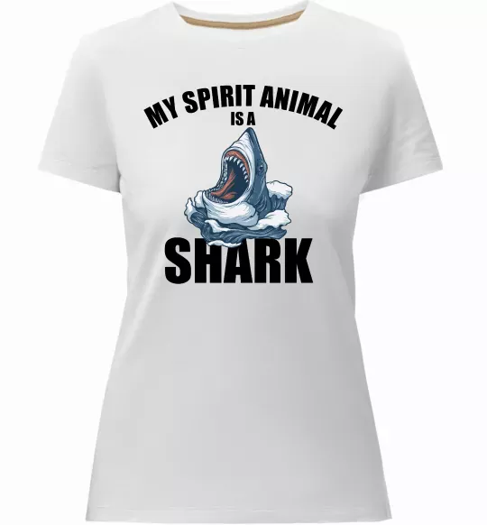 Жіноча преміум футболка Shark is my spirit animal Білий фото