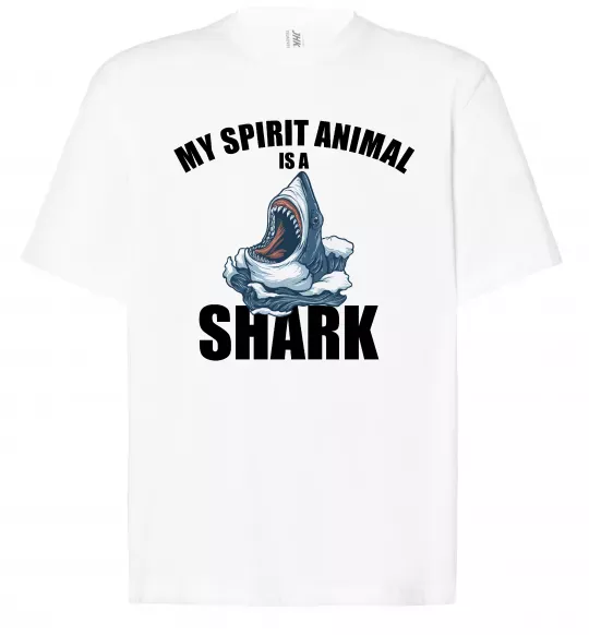 Футболка Оверсайз Shark is my spirit animal Білий фото