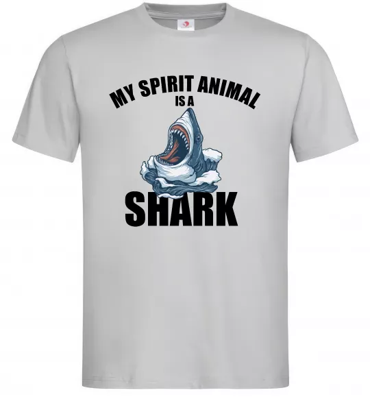 Чоловіча футболка Shark is my spirit animal Сірий фото