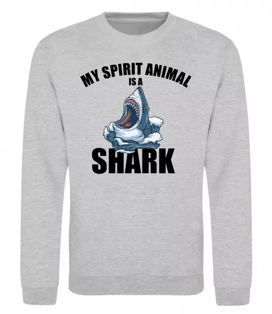 Світшот Shark is my spirit animal Сірий меланж фото