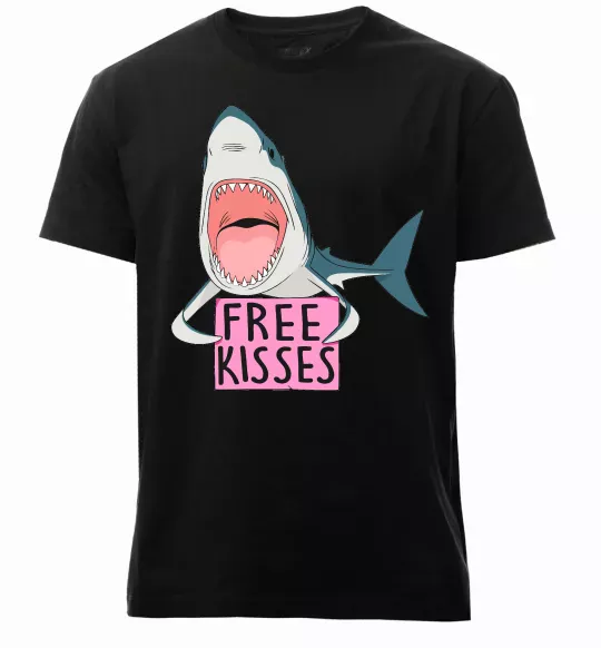 Чоловіча преміум футболка Free kisses Чорний фото