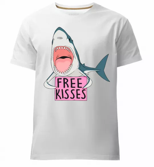 Чоловіча преміум футболка Free kisses Білий фото
