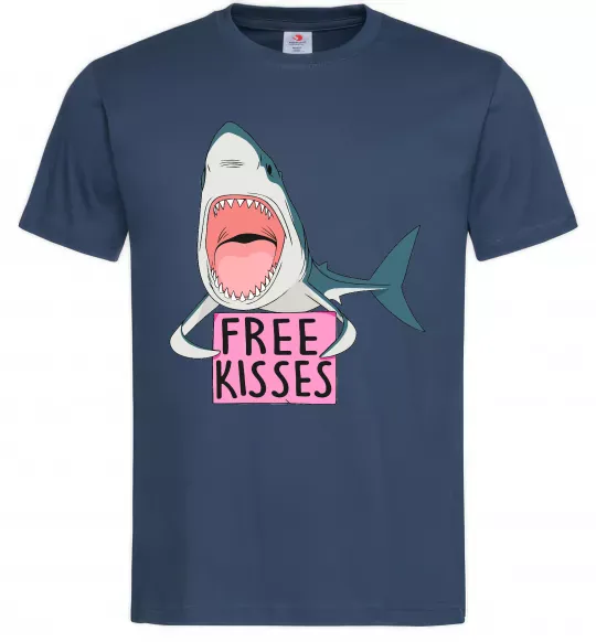 Мужская футболка Free kisses Темно-синий фото