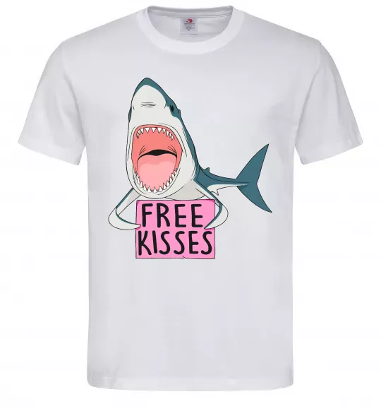 Мужская футболка Free kisses Белый фото