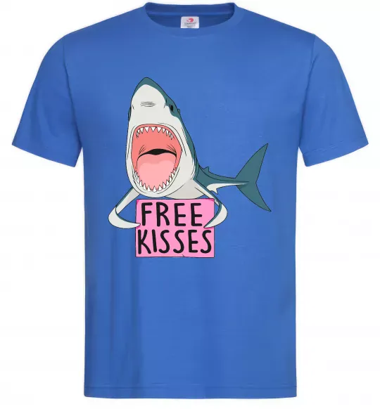 Мужская футболка Free kisses Ярко-синий фото