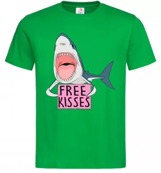 Мужская футболка Free kisses Зеленый фото