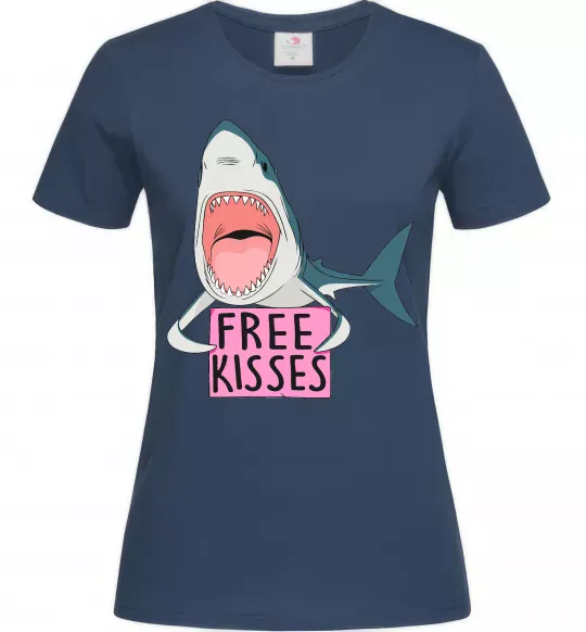 Жіноча футболка Free kisses Темно-синій фото