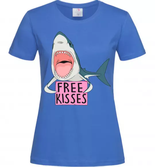 Жіноча футболка Free kisses Яскраво-синій фото