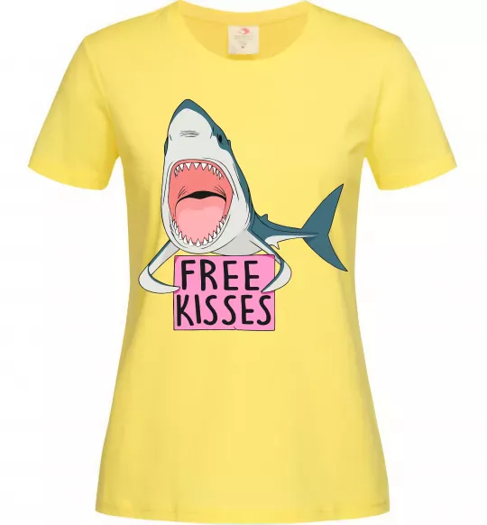 Жіноча футболка Free kisses Лимонний фото