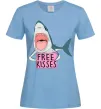 Жіноча футболка Free kisses Блакитний фото