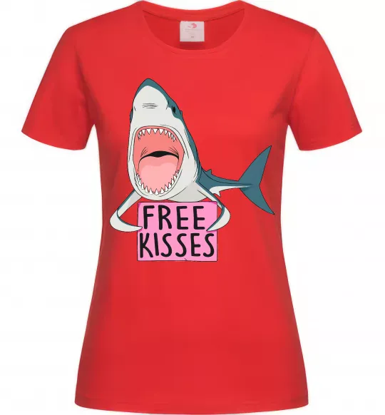 Жіноча футболка Free kisses Червоний фото
