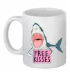 Чашка керамічна Free kisses Білий фото