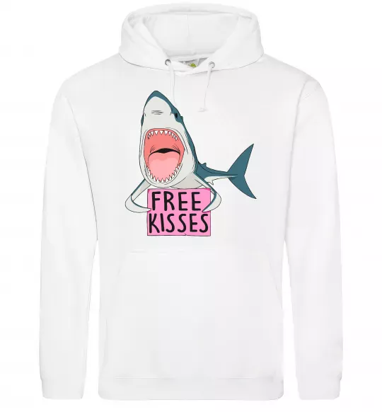 Мужская толстовка (худи) Free kisses Белый фото
