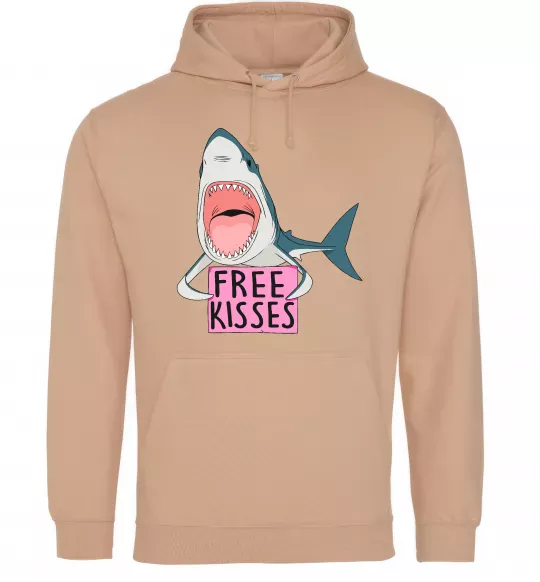Мужская толстовка (худи) Free kisses Песочный фото