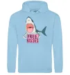 Мужская толстовка (худи) Free kisses Голубой фото
