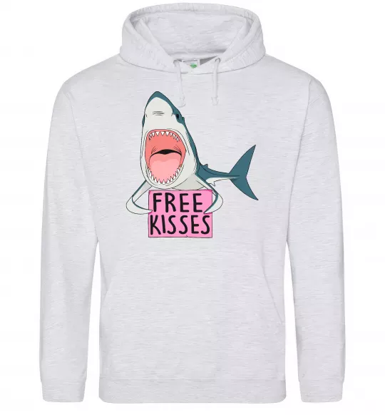 Жіноча толстовка (худі) Free kisses Сірий меланж фото