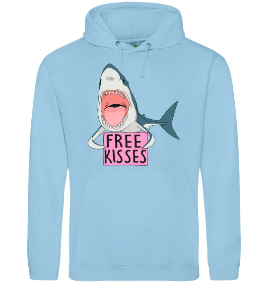 Женская толстовка (худи) Free kisses Голубой фото