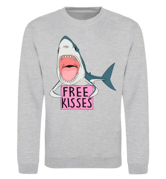 Свитшот Free kisses Серый меланж фото