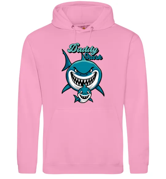 Чоловіча толстовка (худі) Daddy shark Рожевий фото