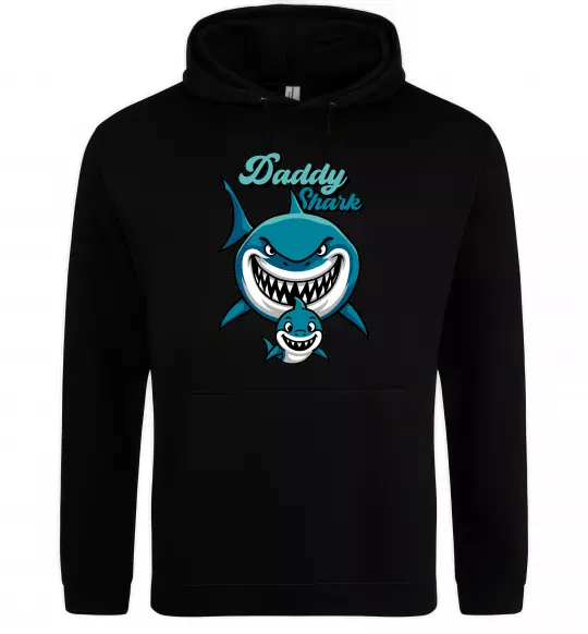 Жіноча толстовка (худі) Daddy shark Чорний фото
