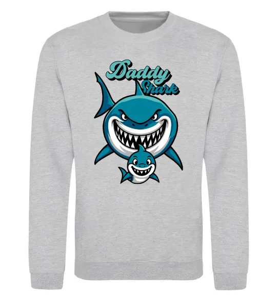 Свитшот Daddy shark Серый меланж фото