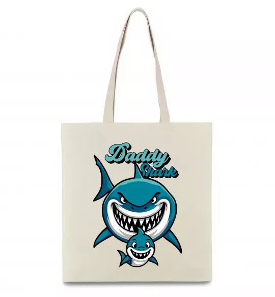 Эко-сумка Daddy shark Бежевый фото