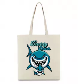 Эко-сумка Daddy shark Бежевый фото