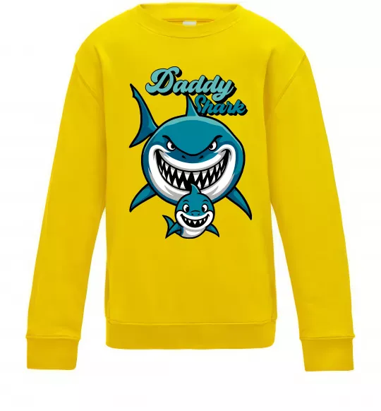 Дитячий світшот Daddy shark Сонячно жовтий фото