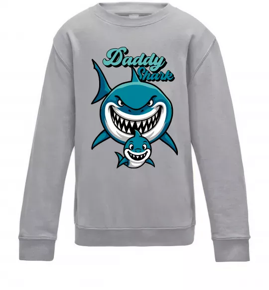 Дитячий світшот Daddy shark Сірий меланж фото