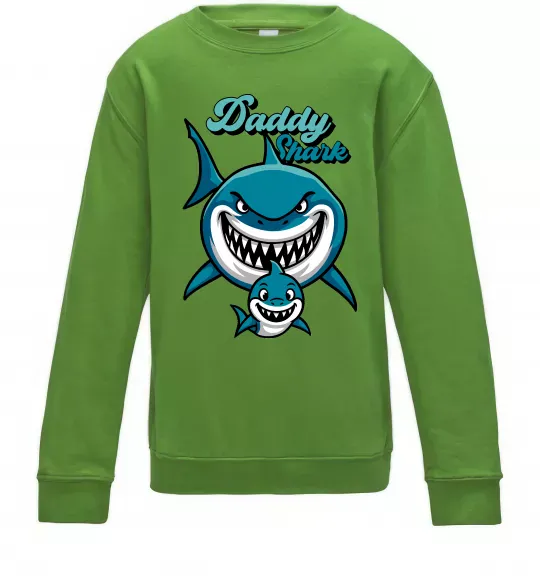 Дитячий світшот Daddy shark Лаймовий фото