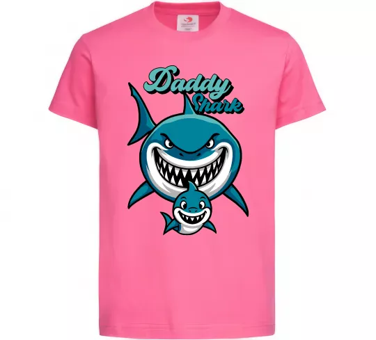 Детская футболка Daddy shark Ярко-розовый фото